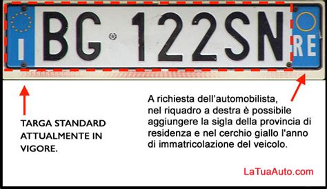 targa d'immatricolazione